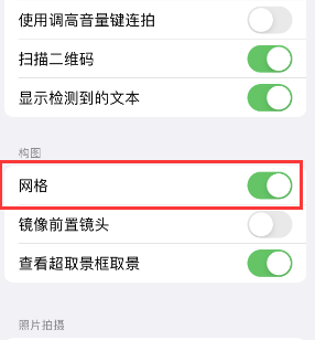 夏津苹果手机维修网点分享iPhone如何开启九宫格构图功能 