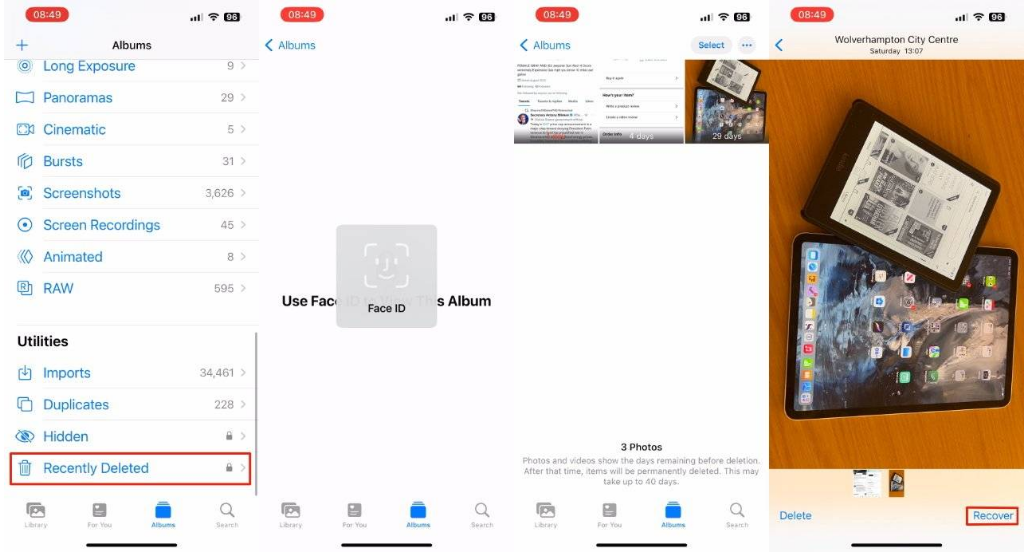 夏津苹果14维修分享 iPhone14 上恢复已删除的照片 